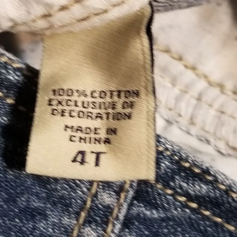 Oshkosh Bgosh 4T Overalls Vestbak 100% Cotton Denim Full Length Vtg 90s